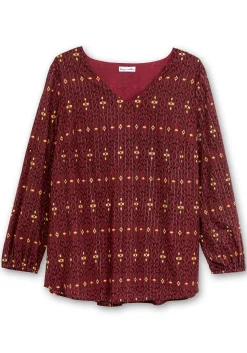 Tunika mit Glanz-Alloverdruck und tiefem V-Ausschnitt<sheego by Joe Browns Hot