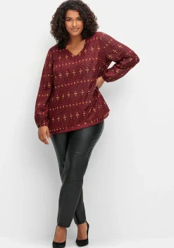 Tunika mit Glanz-Alloverdruck und tiefem V-Ausschnitt<sheego by Joe Browns Hot