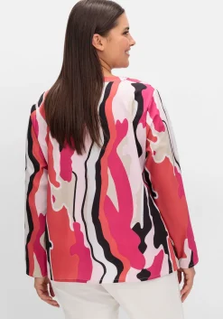 Tunika mit Grafikprint und Ziertape am V-Cut<sheego Hot