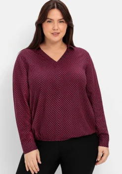 Tunika mit Hemdblusenkragen und Minimalprint<sheego Fashion