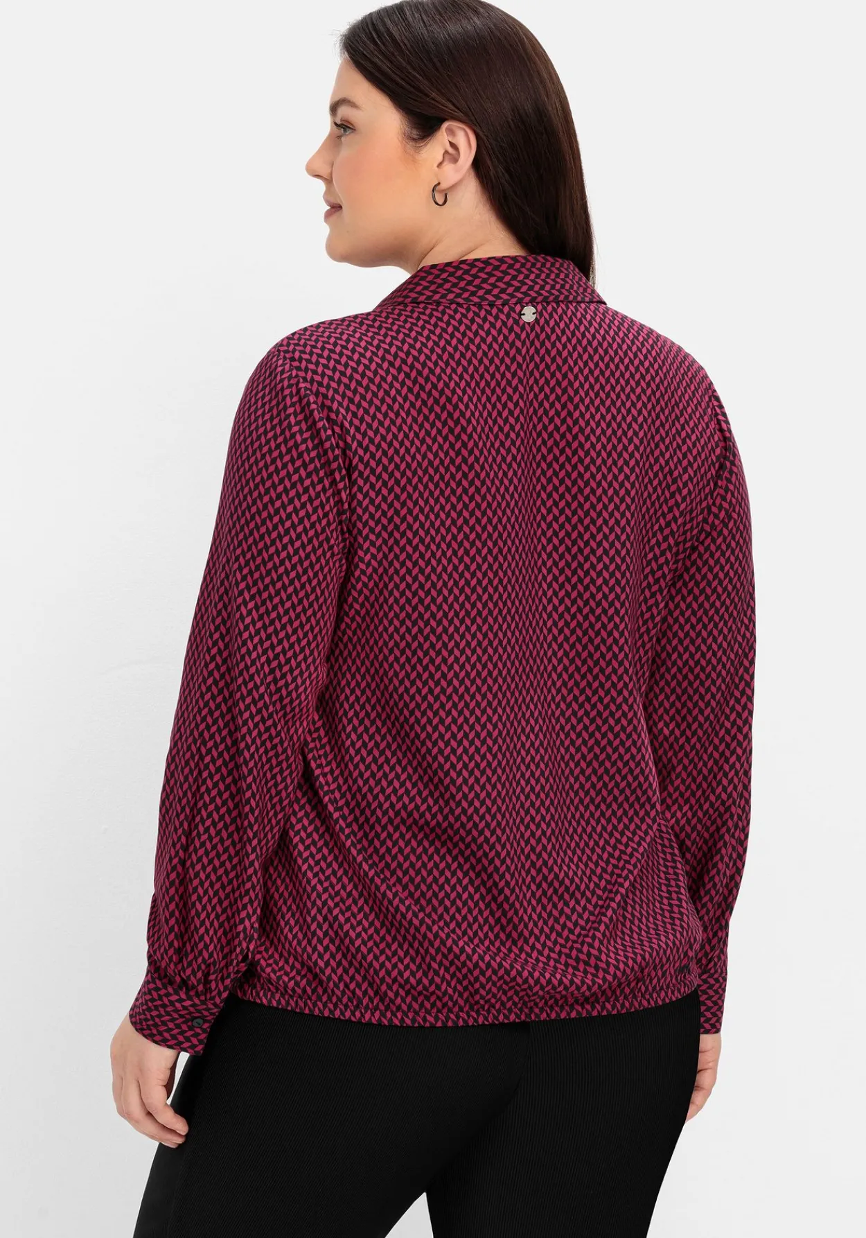 Tunika mit Hemdblusenkragen und Minimalprint<sheego Fashion