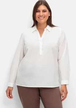 Tunika mit Hemdkragen und kurzer Knopfleiste<sheego Fashion