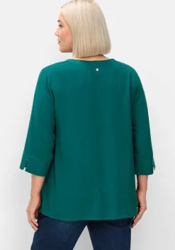 Tunika mit Kellerfalte und 3/4-Ärmeln<sheego Discount