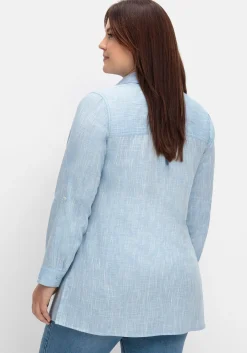 Tunika mit Krempelärmeln, in Leinenoptik<sheego Fashion