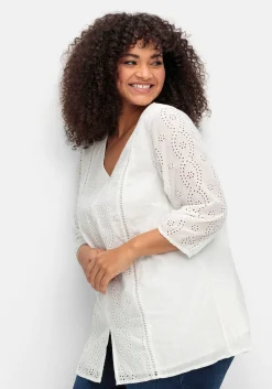Tunika mit Lochstickerei, in leichter A-Linie<sheego by Joe Browns Sale