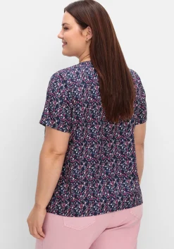 Tunika mit Minimalprint und kurzen Ärmeln<sheego Hot