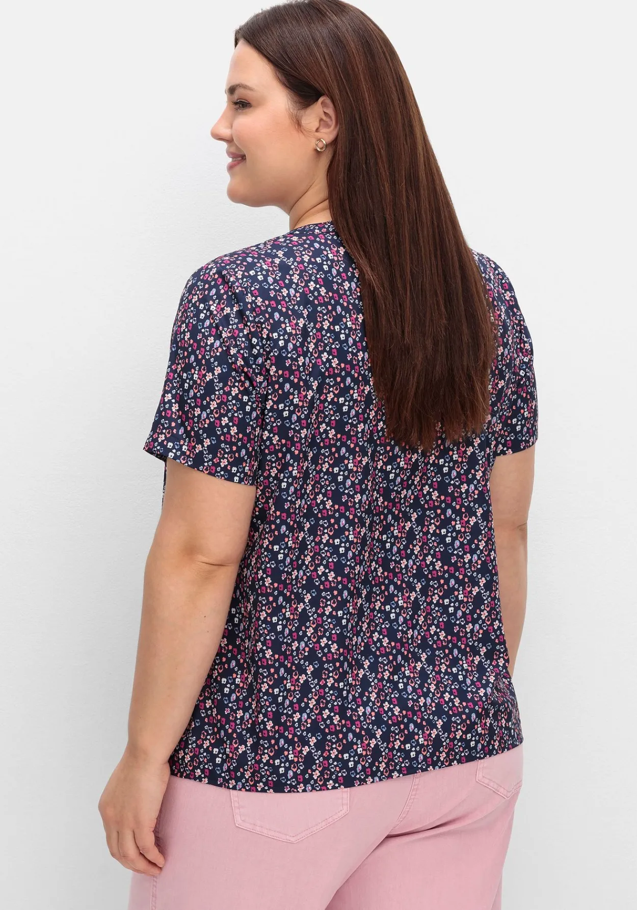 Tunika mit Minimalprint und kurzen Ärmeln<sheego Hot