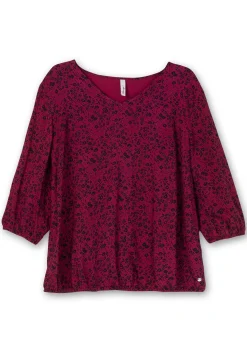 Tunika mit Minimalprint und Saum-Gummizug<sheego Discount