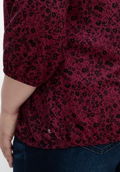Tunika mit Minimalprint und Saum-Gummizug<sheego Discount