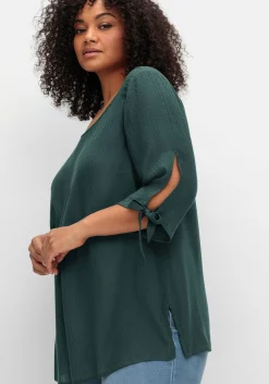 Tunika mit Ärmel-Details und V-Ausschnitt hinten<sheego Fashion