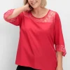 Tunika mit Spitze und Trompetenärmeln<sheego Discount