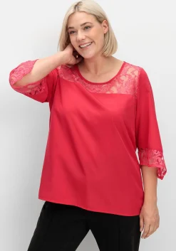 Tunika mit Spitze und Trompetenärmeln<sheego Discount