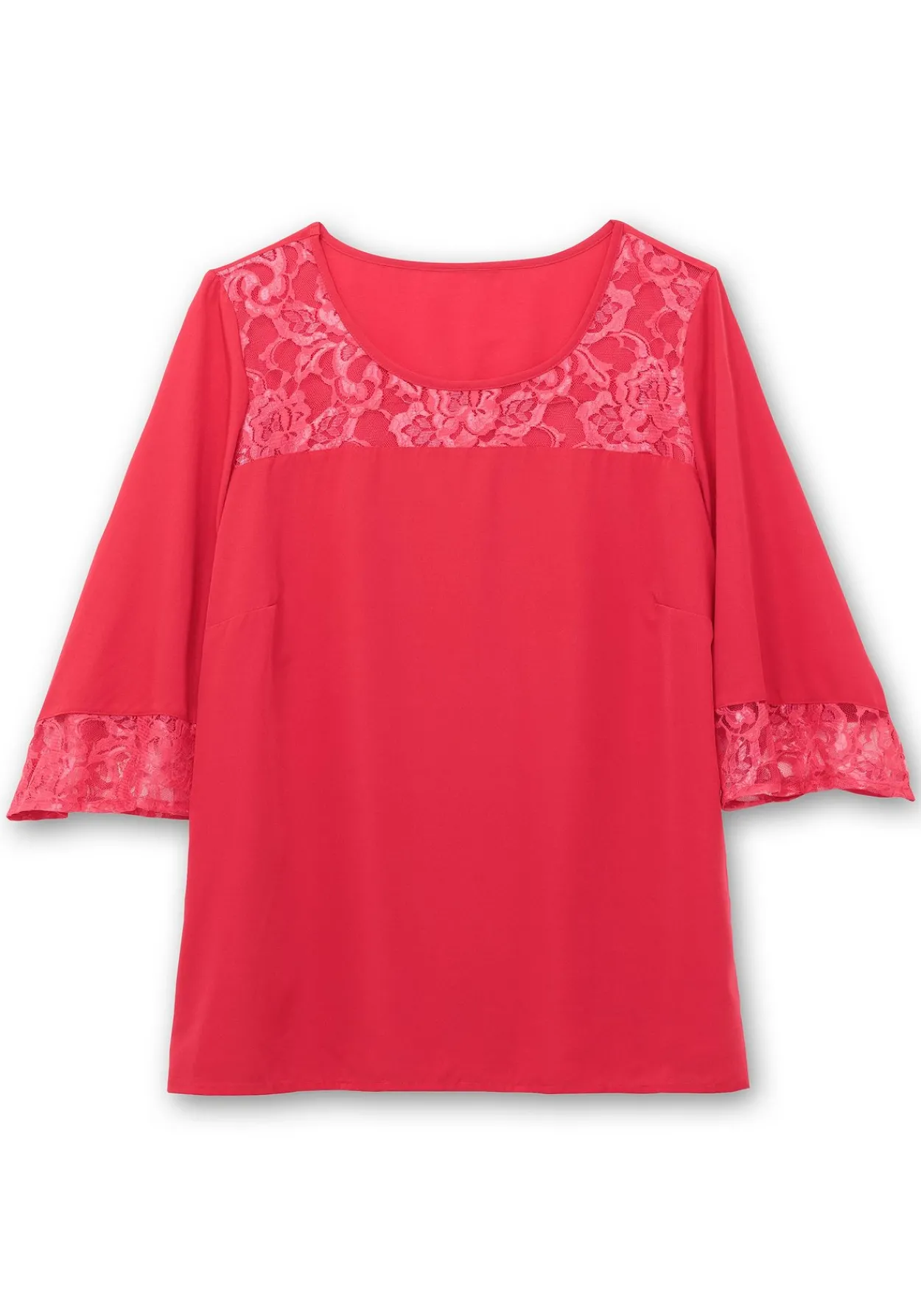 Tunika mit Spitze und Trompetenärmeln<sheego Discount