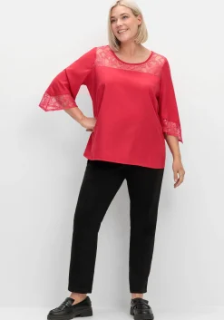 Tunika mit Spitze und Trompetenärmeln<sheego Discount