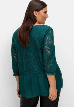 Tunika mit Spitzenoberteil und Chiffonsaum<sheego x Fair Lady Fashion