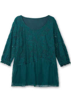 Tunika mit Spitzenoberteil und Chiffonsaum<sheego x Fair Lady Fashion