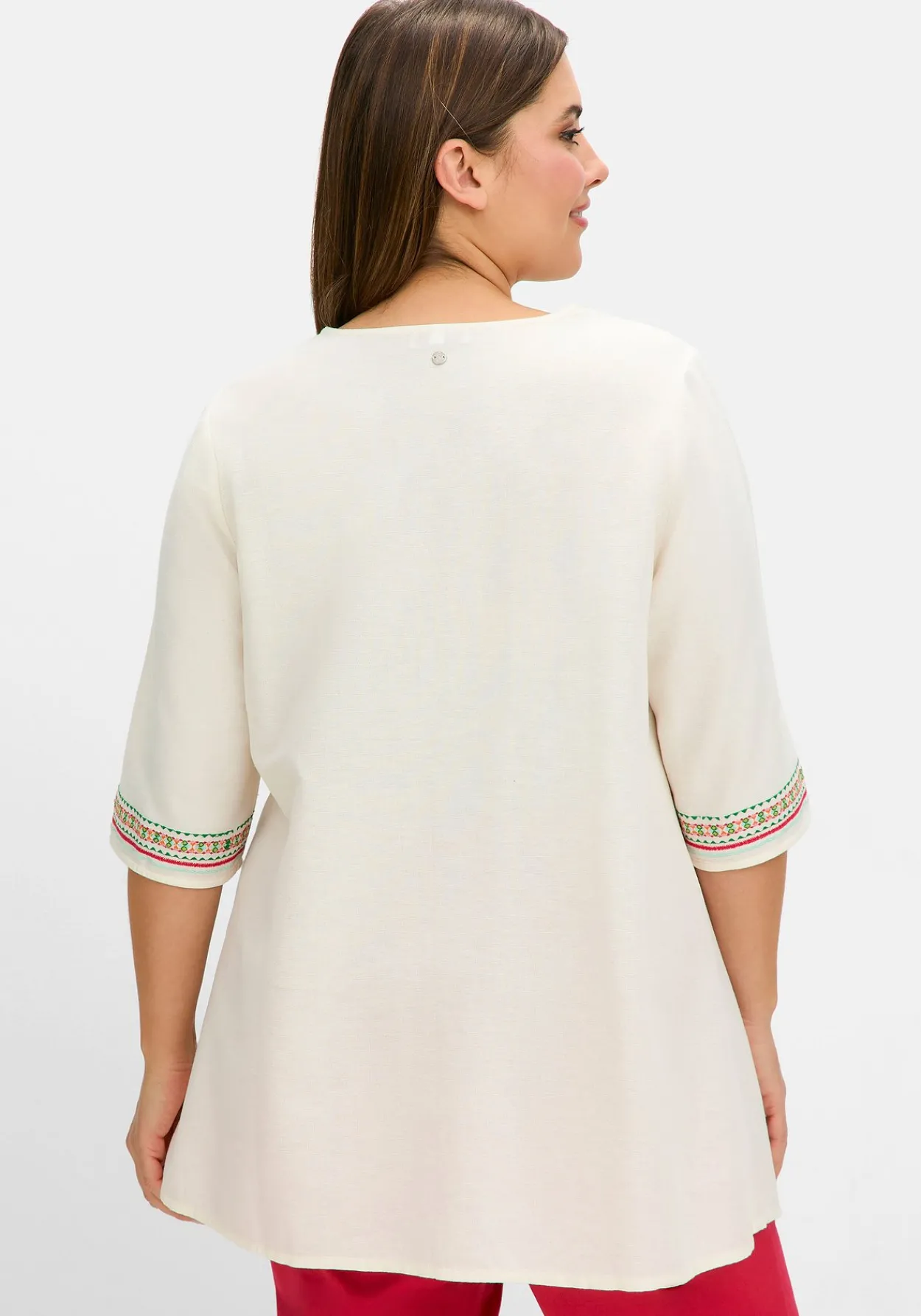 Tunika mit Stickereien, mit Leinenanteil<sheego Discount