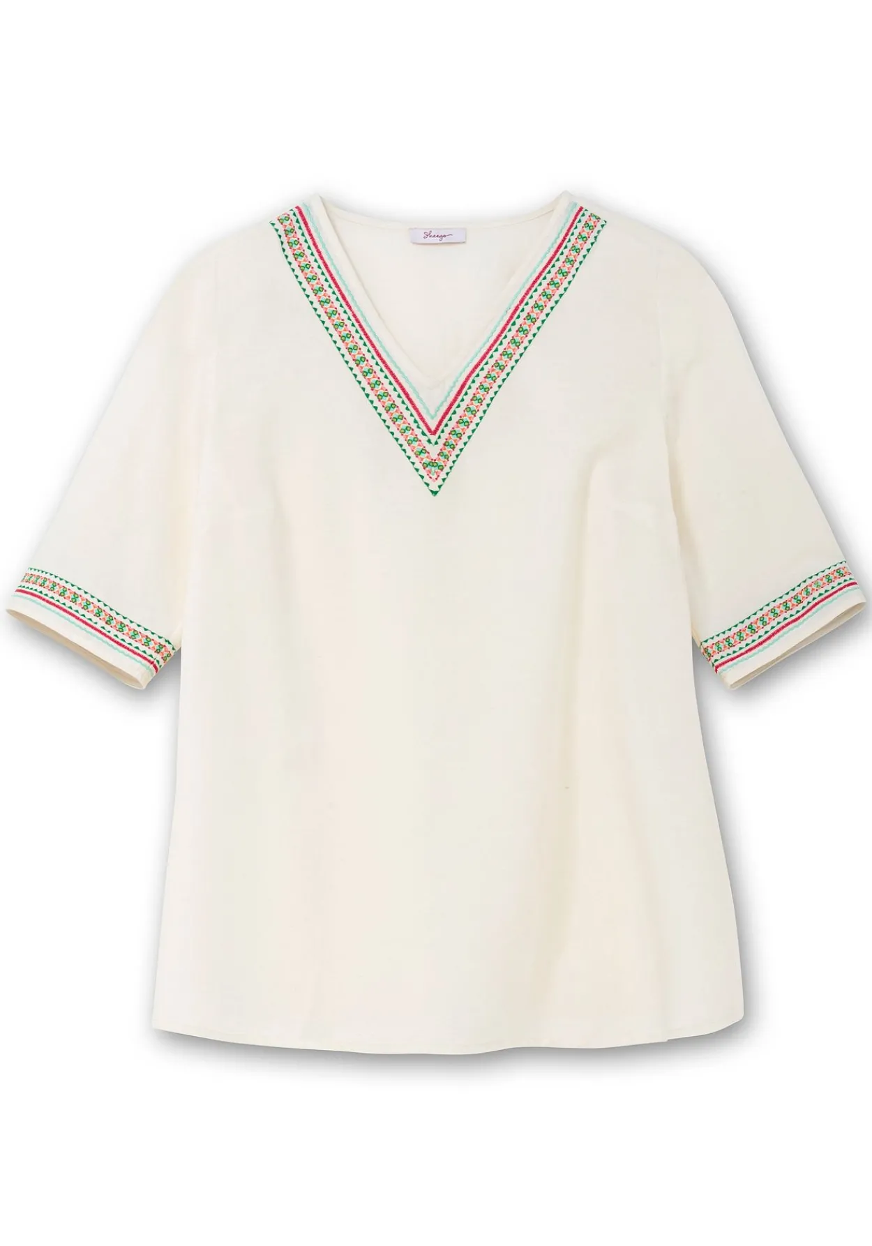 Tunika mit Stickereien, mit Leinenanteil<sheego Discount