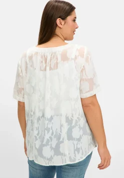 Tunika mit transparentem Jacquardmuster<sheego Online