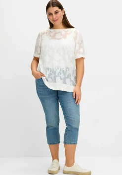 Tunika mit transparentem Jacquardmuster<sheego Online