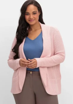 Verschlusslose Strickjacke mit Schalkragen<sheego Clearance