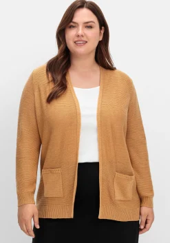 Verschlusslose Strickjacke im Linksstrickmuster<sheego Best