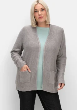 Verschlusslose Strickjacke im Linksstrickmuster<sheego Sale