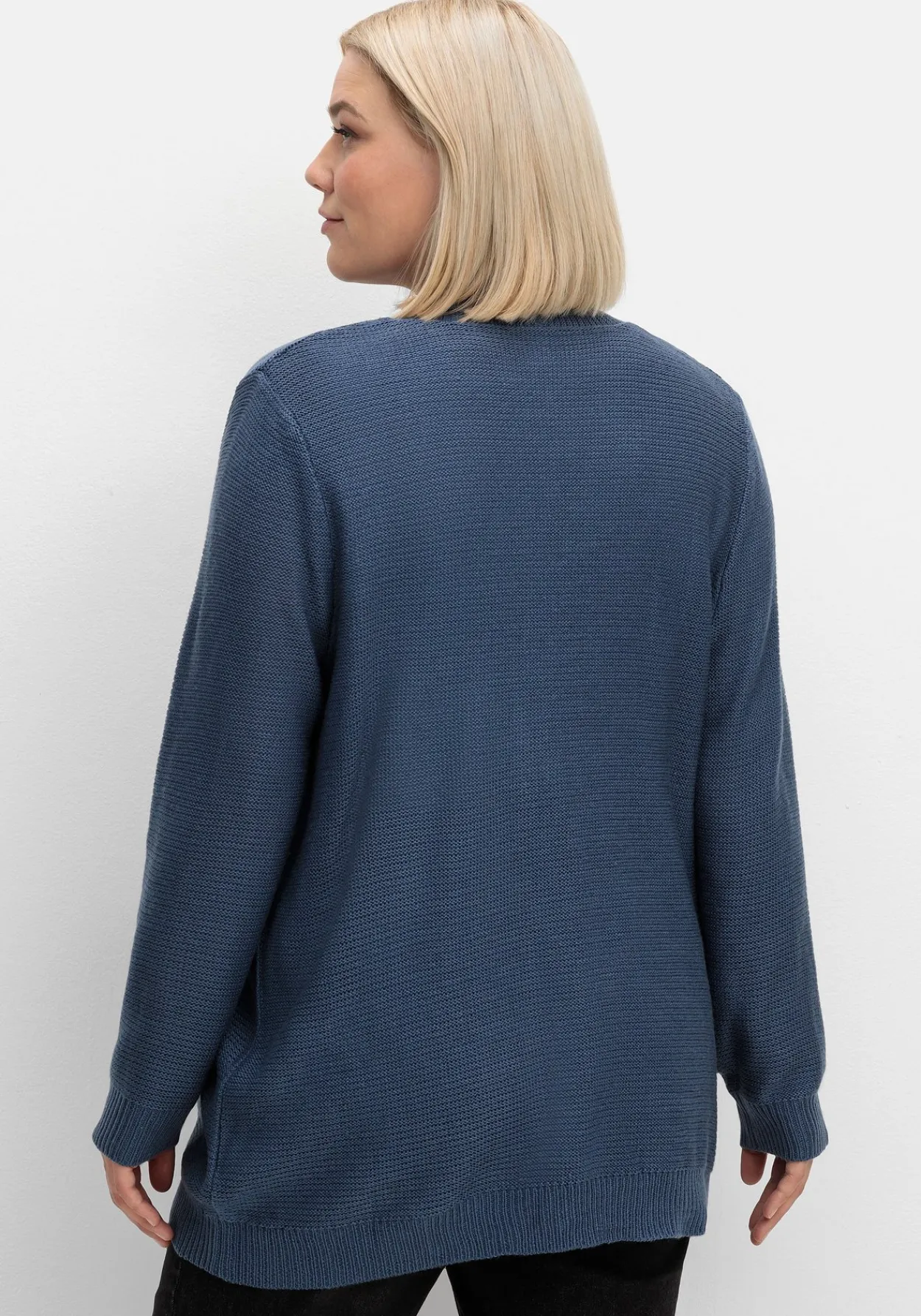 Verschlusslose Strickjacke im Linksstrickmuster<sheego Sale