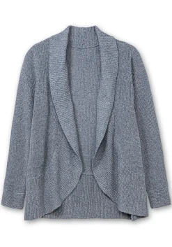 Verschlusslose Strickjacke mit Schalkragen<sheego Outlet
