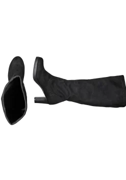 Verschlussloser Weitschaftstiefel in Wildlederoptik<sheego Fashion