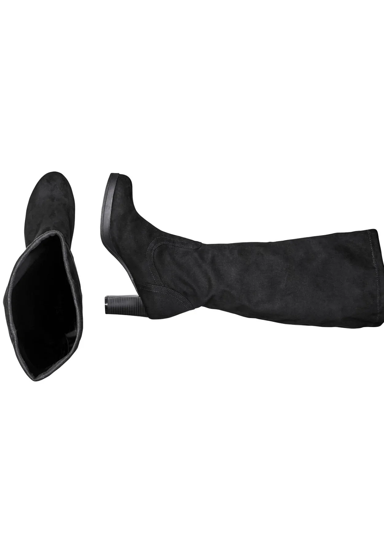 Verschlussloser Weitschaftstiefel in Wildlederoptik<sheego Fashion