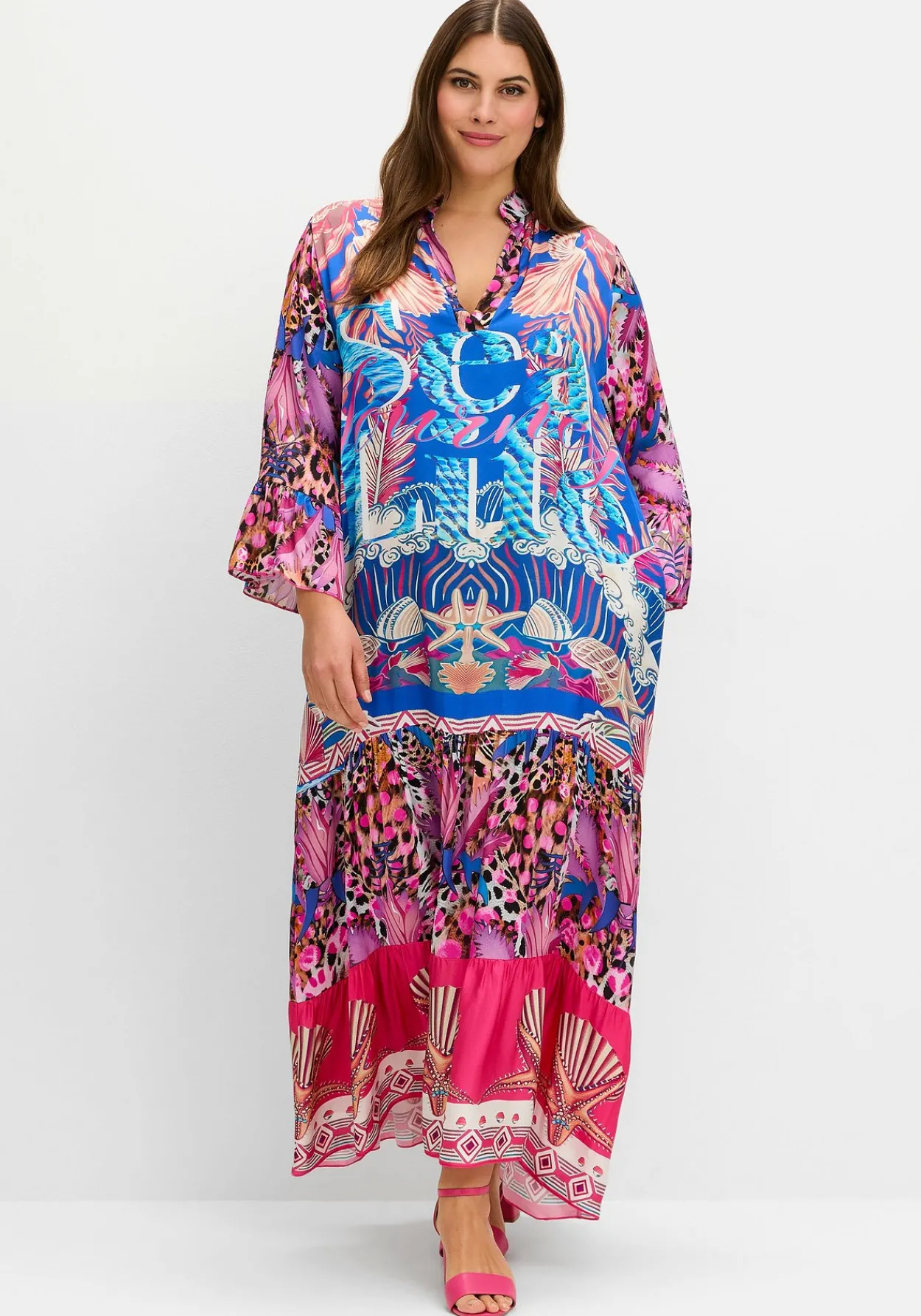 Volantkleid in Maxilänge, mit Mustermix<sheego loves miss goodlife Online