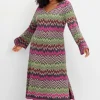 Wadenlanges Strickkleid im Zickzack-Muster<sheego by Joe Browns Fashion