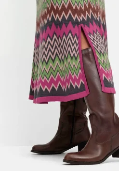 Wadenlanges Strickkleid im Zickzack-Muster<sheego by Joe Browns Fashion