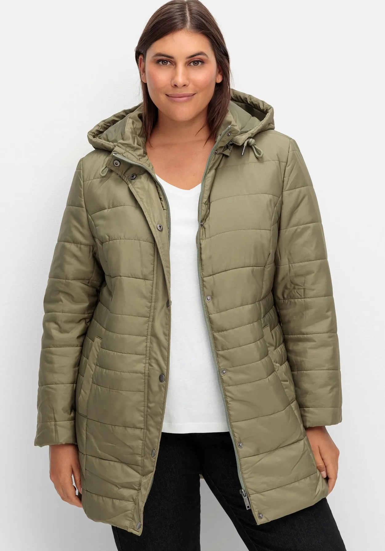 Warm wattierte Steppjacke mit Kapuze<sheego Sale