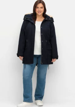 Warm wattierter Parka mit Taillen-Tunnelzug<sheego Clearance