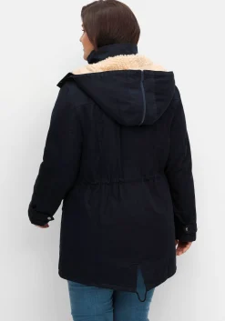 Warm wattierter Parka mit Taillen-Tunnelzug<sheego Clearance