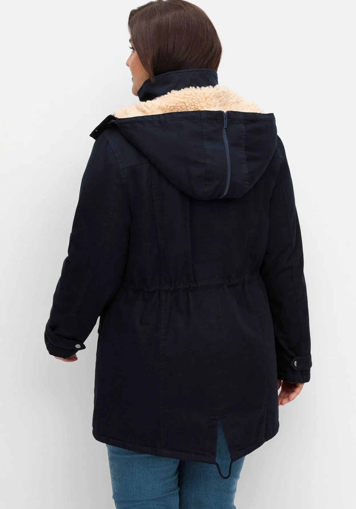 Warm wattierter Parka mit Taillen-Tunnelzug<sheego Clearance