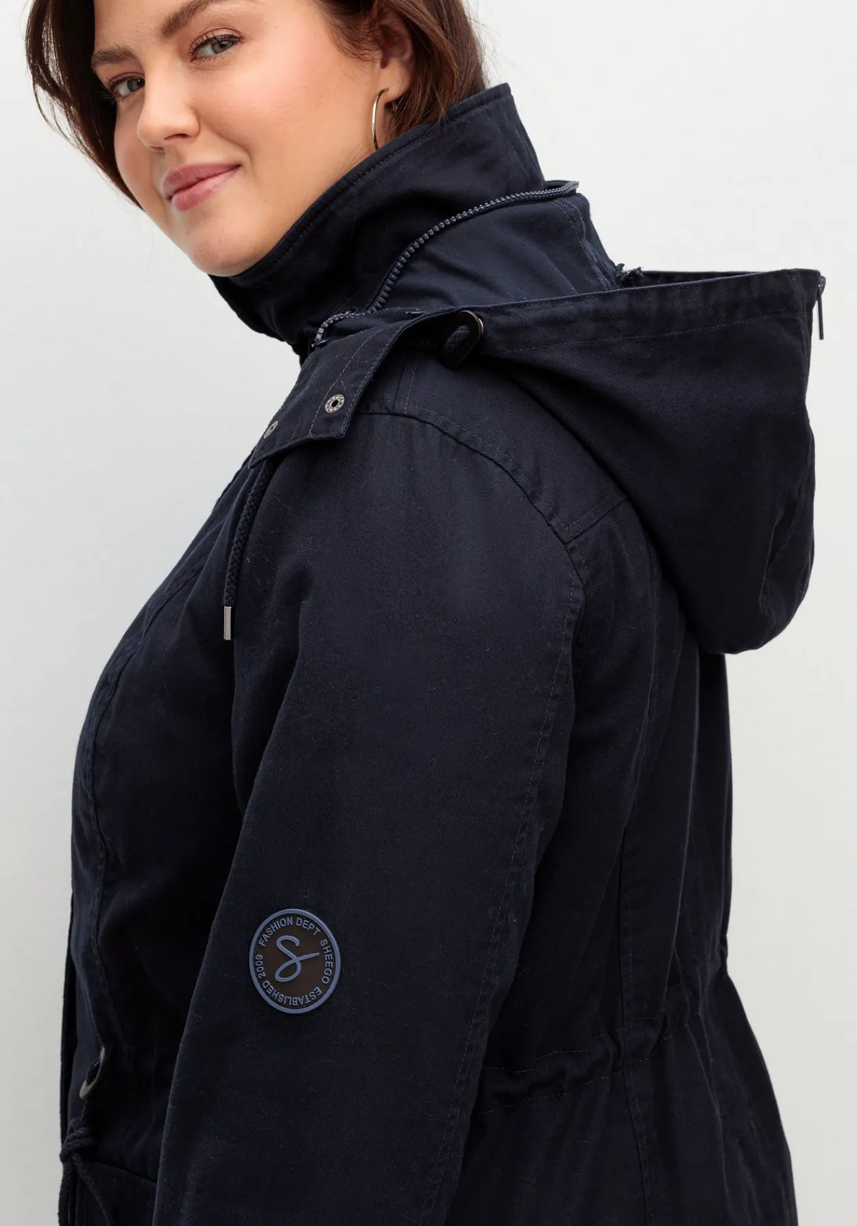 Warm wattierter Parka mit Taillen-Tunnelzug<sheego Clearance