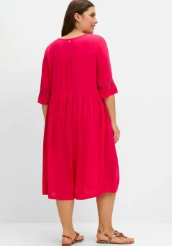 Weit schwingendes Kleid mit Häkelspitze<sheego Sale