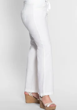 Weite Bootcut-Hose mit Leinenanteil<sheego Hot