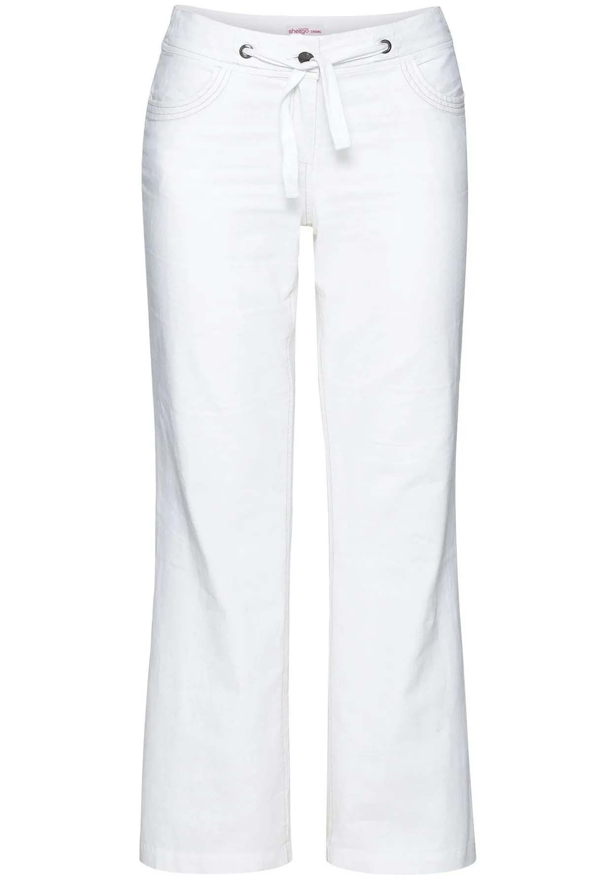 Weite Bootcut-Hose mit Leinenanteil<sheego Hot