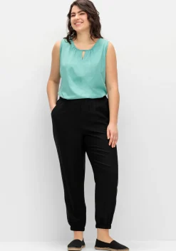 Weite, fließende Hose mit Bündchen am Saum<sheego Clearance