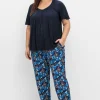 Weite Hose mit Blumendruck und breitem Smokbund<sheego New
