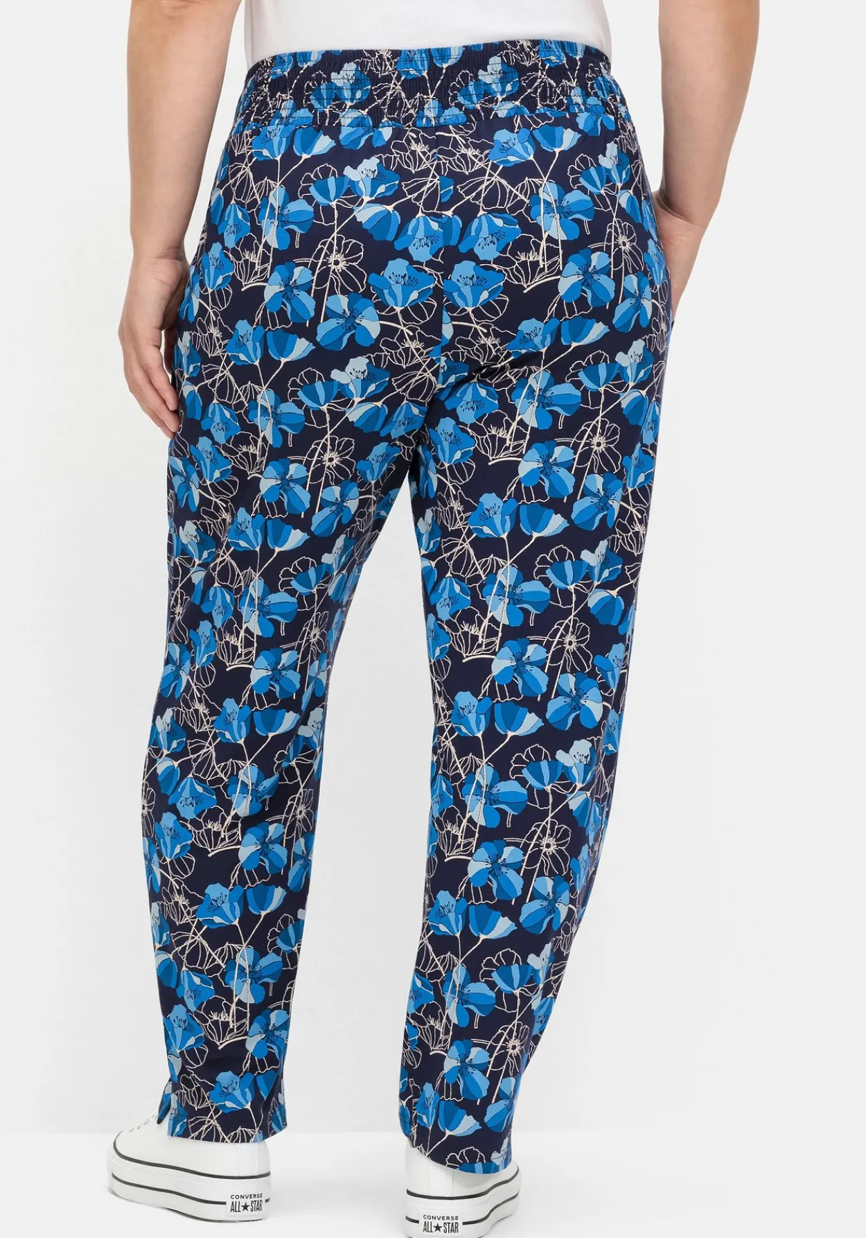 Weite Hose mit Blumendruck und breitem Smokbund<sheego New
