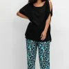 Weite Hose mit Blumenprint und Smokbund<sheego New