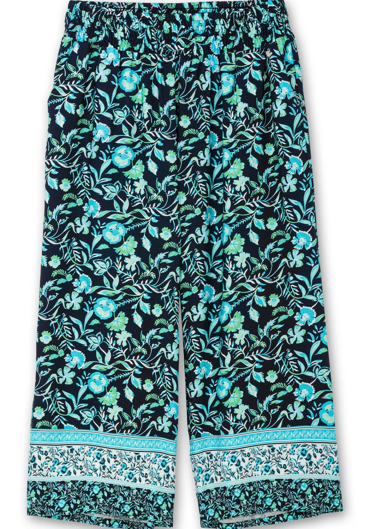 Weite Hose mit Blumenprint und Smokbund<sheego New