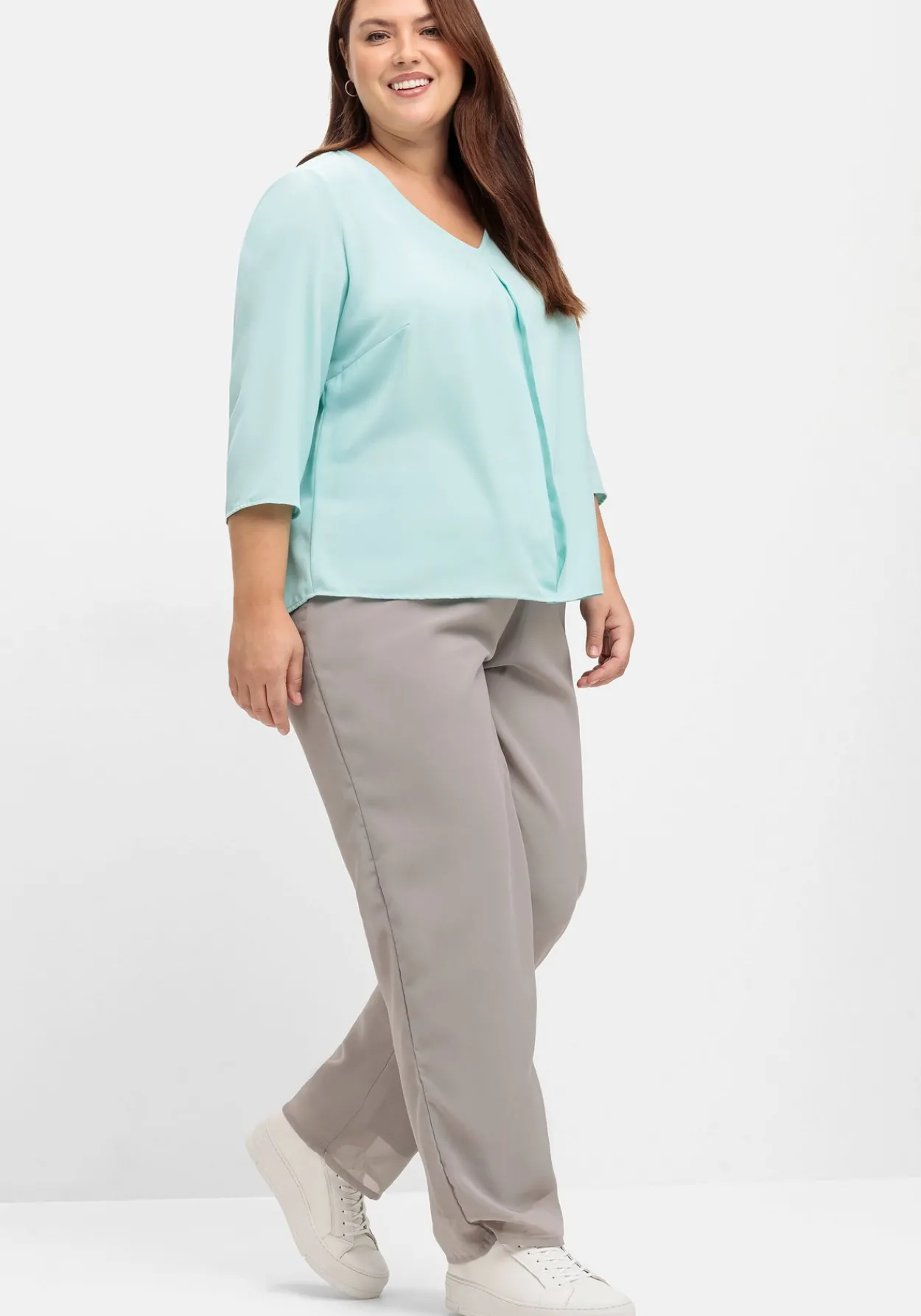Weite Hose mit elastischem Bund und Innenfutter<sheego Fashion