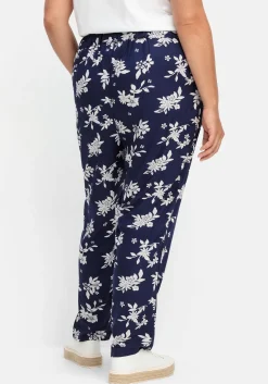 Weite Hose mit Rundum-Dehnbund und Blütendruck<sheego Discount