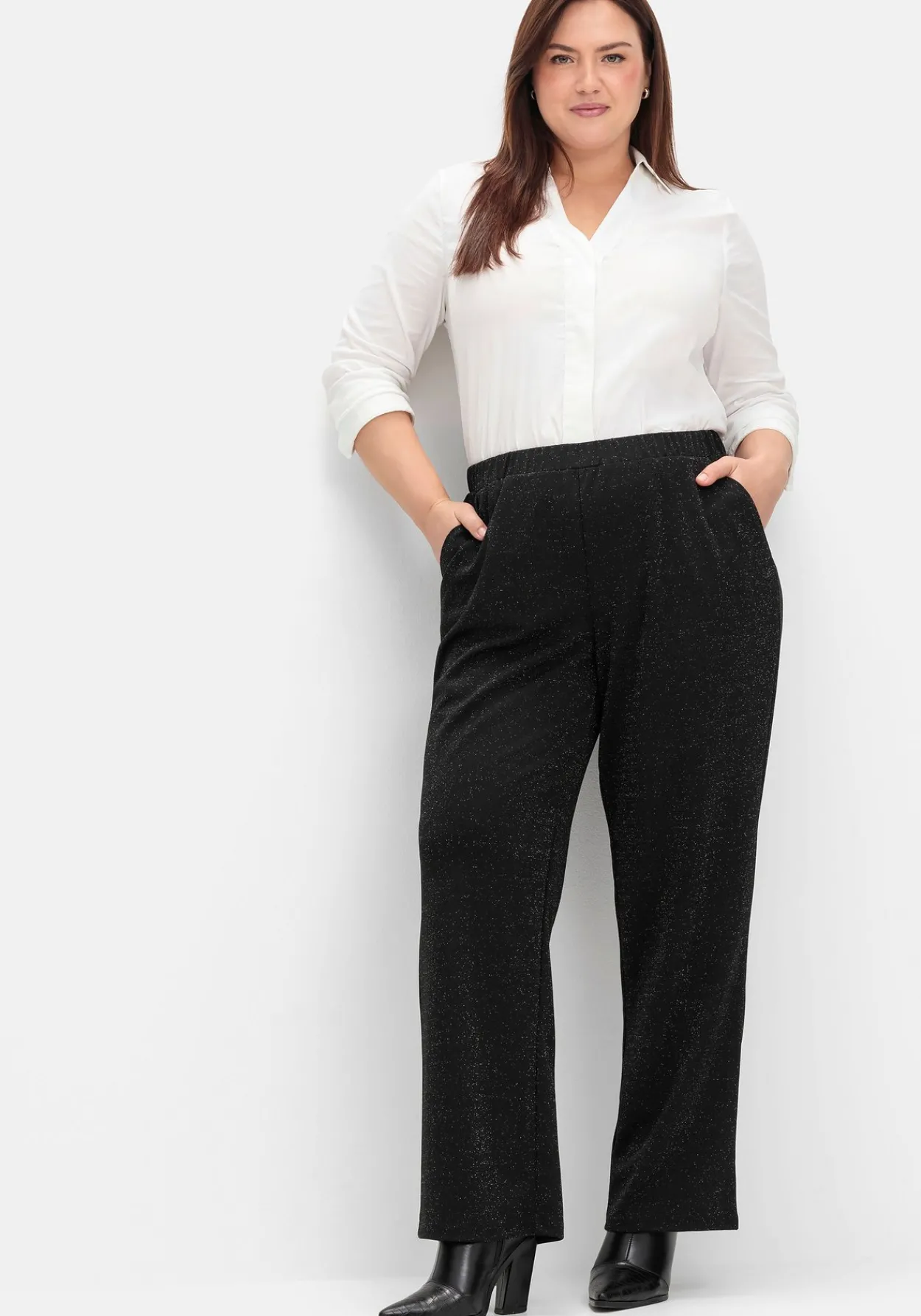Weite Hose mit Schlupfbund, aus Effektgarn<sheego New